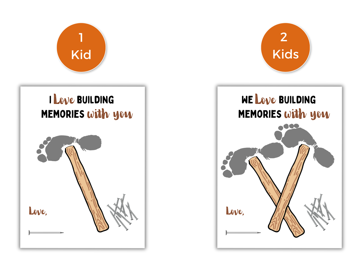 Hammer Grandpa Footprint Art up to 2 kids
