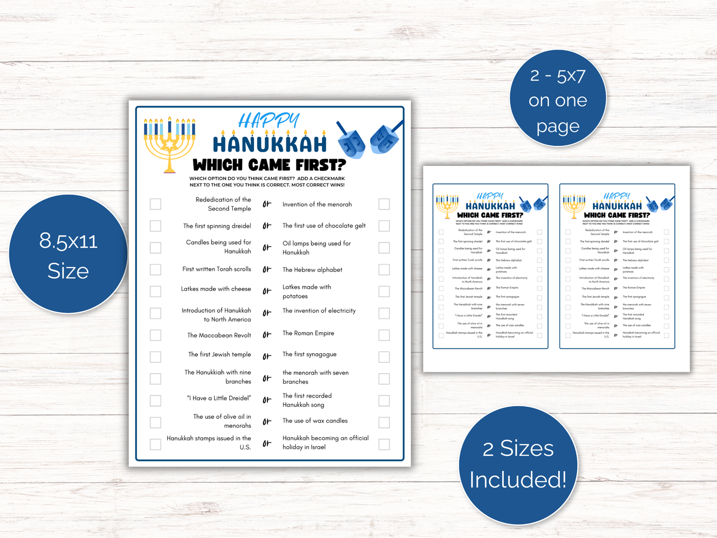 Hanukkah Which Came First Game
