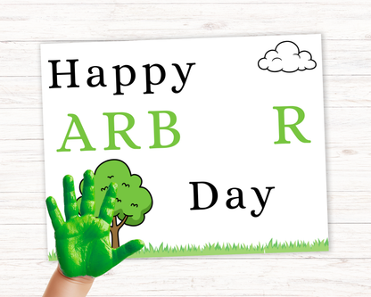 Happy Arbor Day Handprint Art
