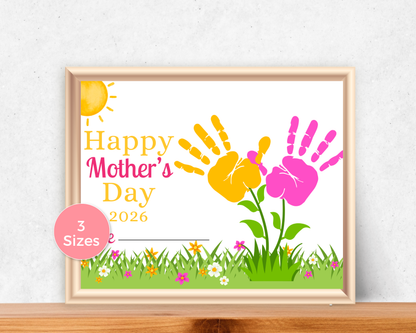 Happy Mothers Day Flower Handprint Art