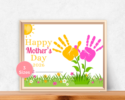Happy Mothers Day Flower Handprint Art