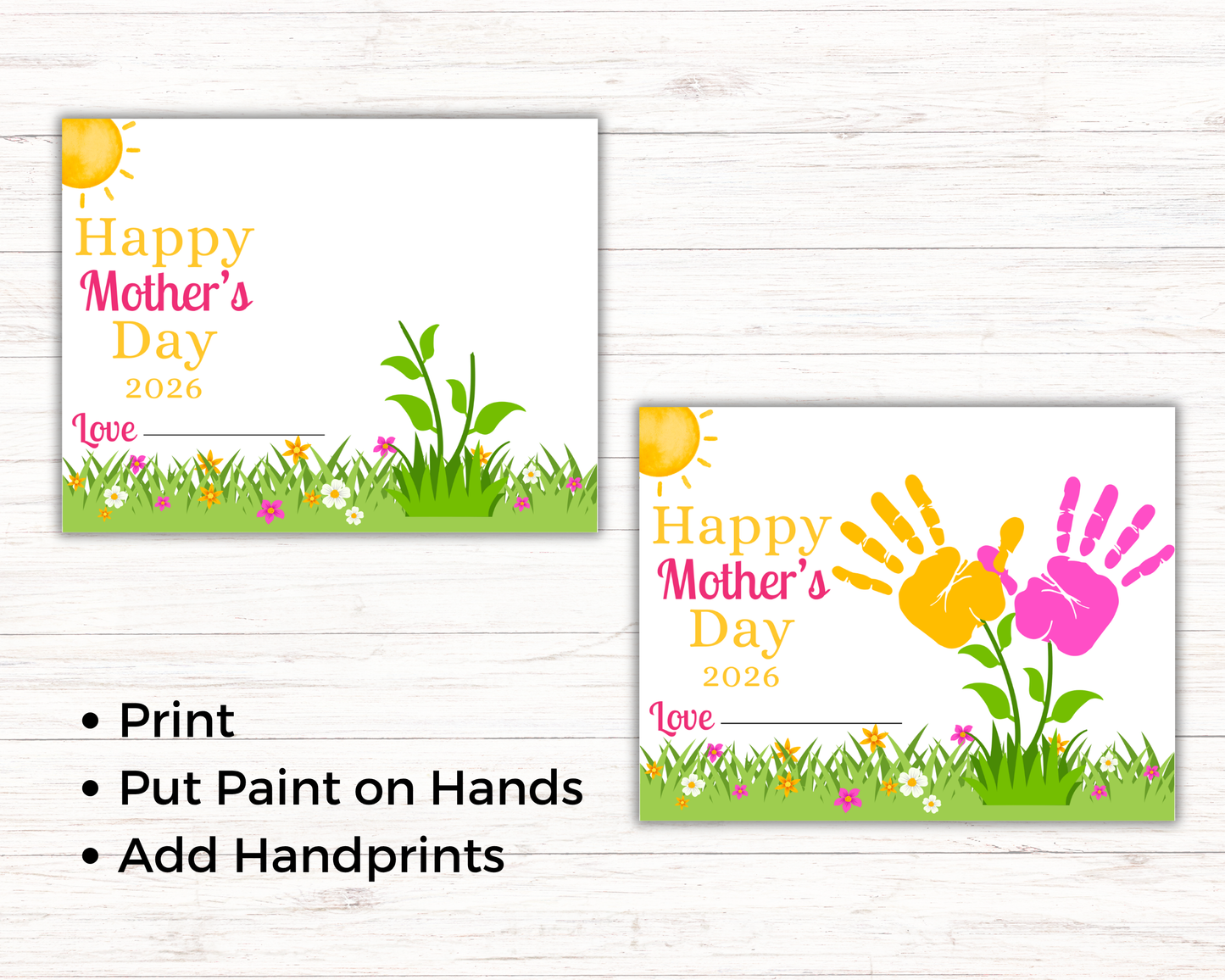 Happy Mothers Day Flower Handprint Art