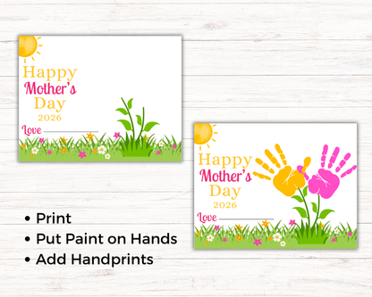 Happy Mothers Day Flower Handprint Art
