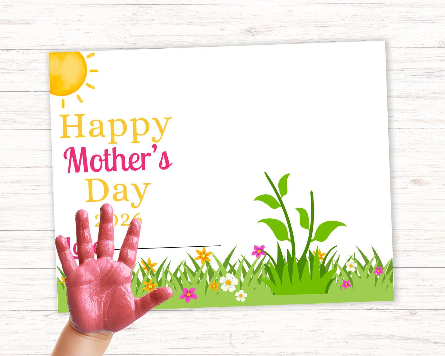 Happy Mothers Day Flower Handprint Art