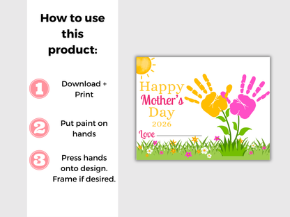 Happy Mothers Day Flower Handprint Art