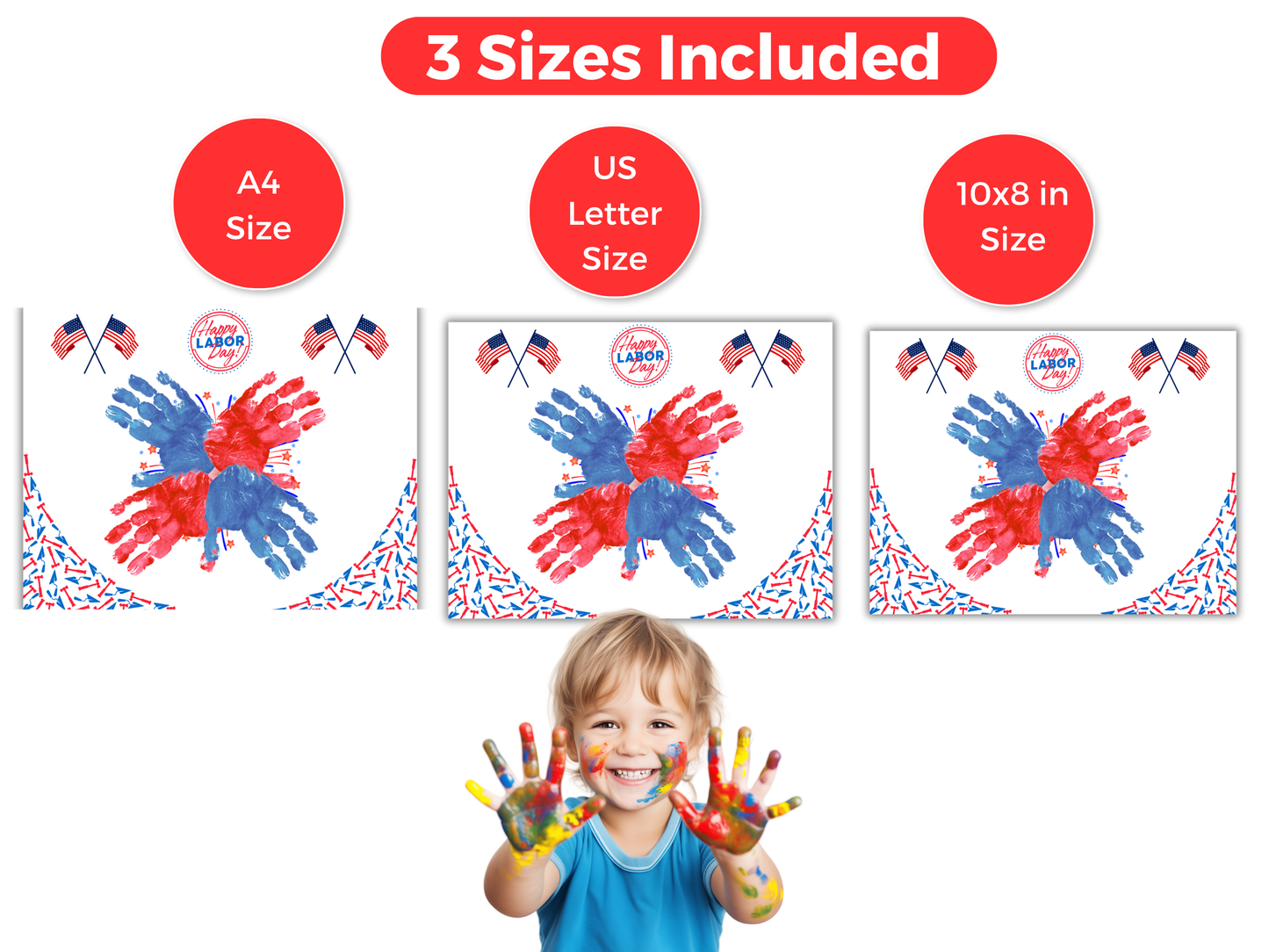 Happy Labor day Handprint Art