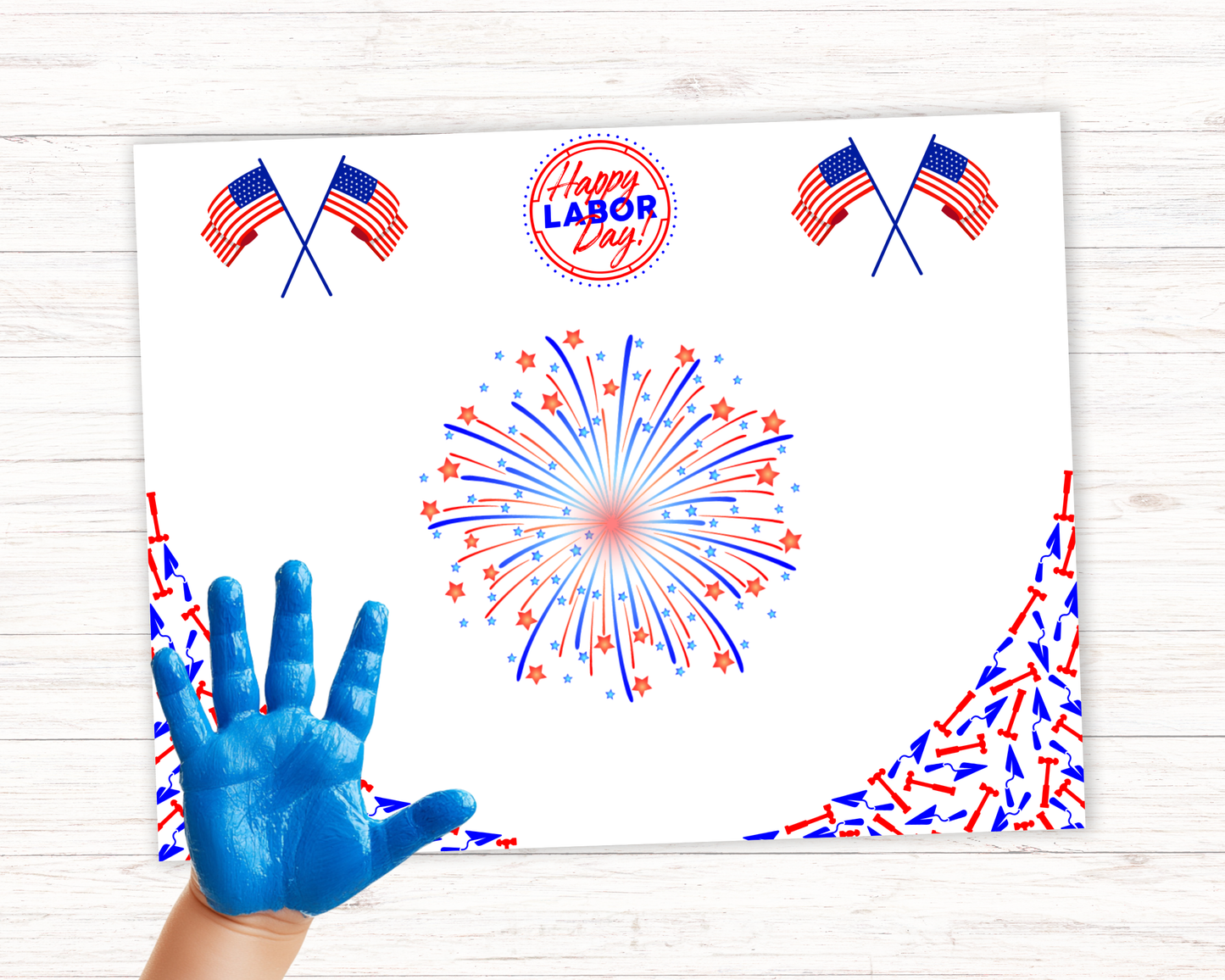 Happy Labor day Handprint Art