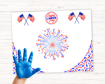 Happy Labor day Handprint Art