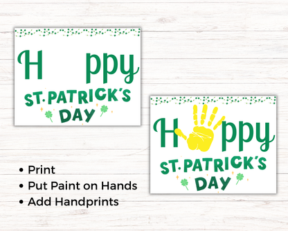 Happy St Patrick's Day Handprint Art