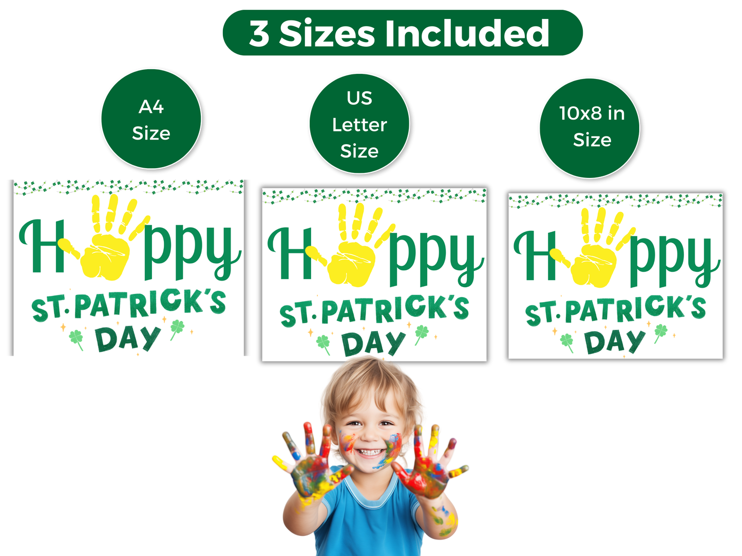 Happy St Patrick's Day Handprint Art