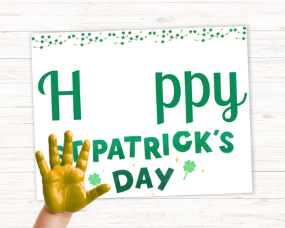 Happy St Patrick's Day Handprint Art