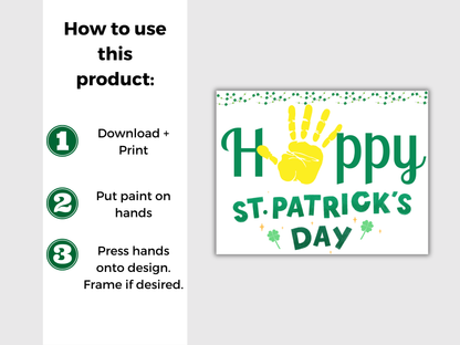 Happy St Patrick's Day Handprint Art