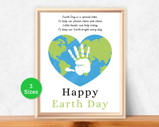 Earth Day Heart Handprint Art