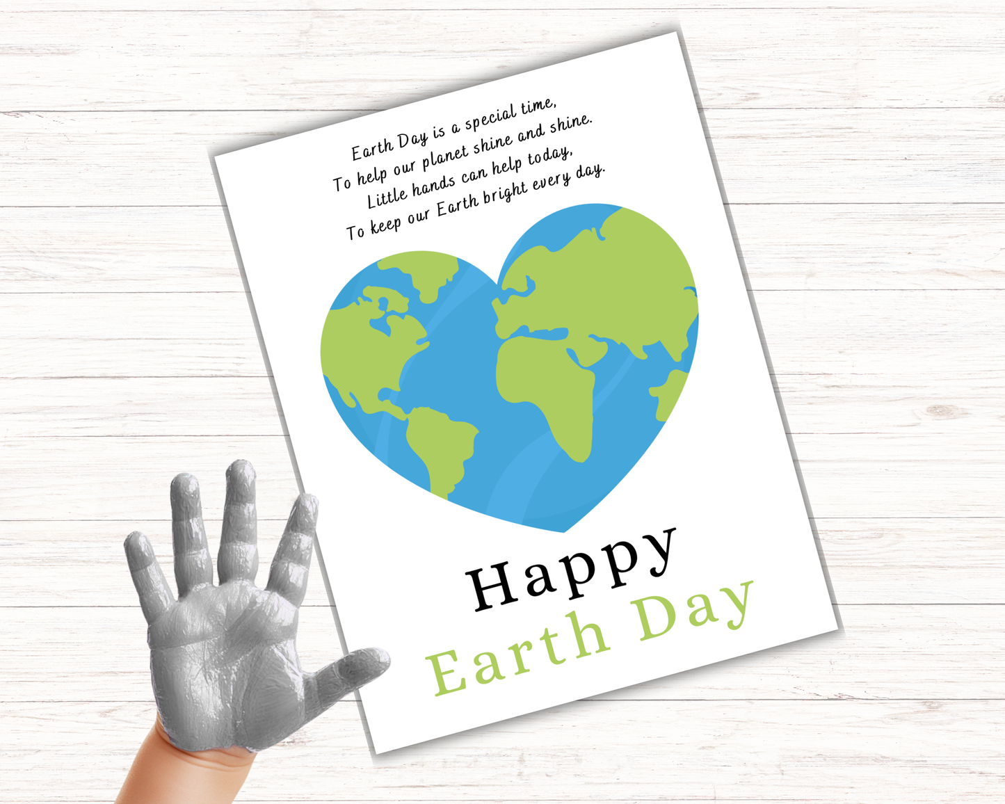 Earth Day Heart Handprint Art