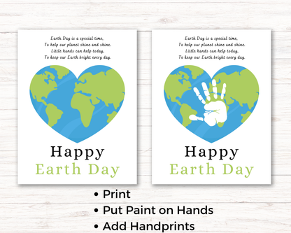 Earth Day Heart Handprint Art