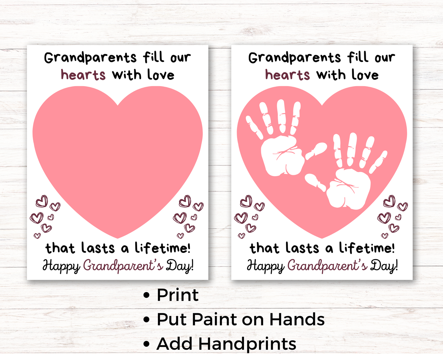 Grandparents Day Heart Handprint Art