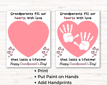 Grandparents Day Heart Handprint Art