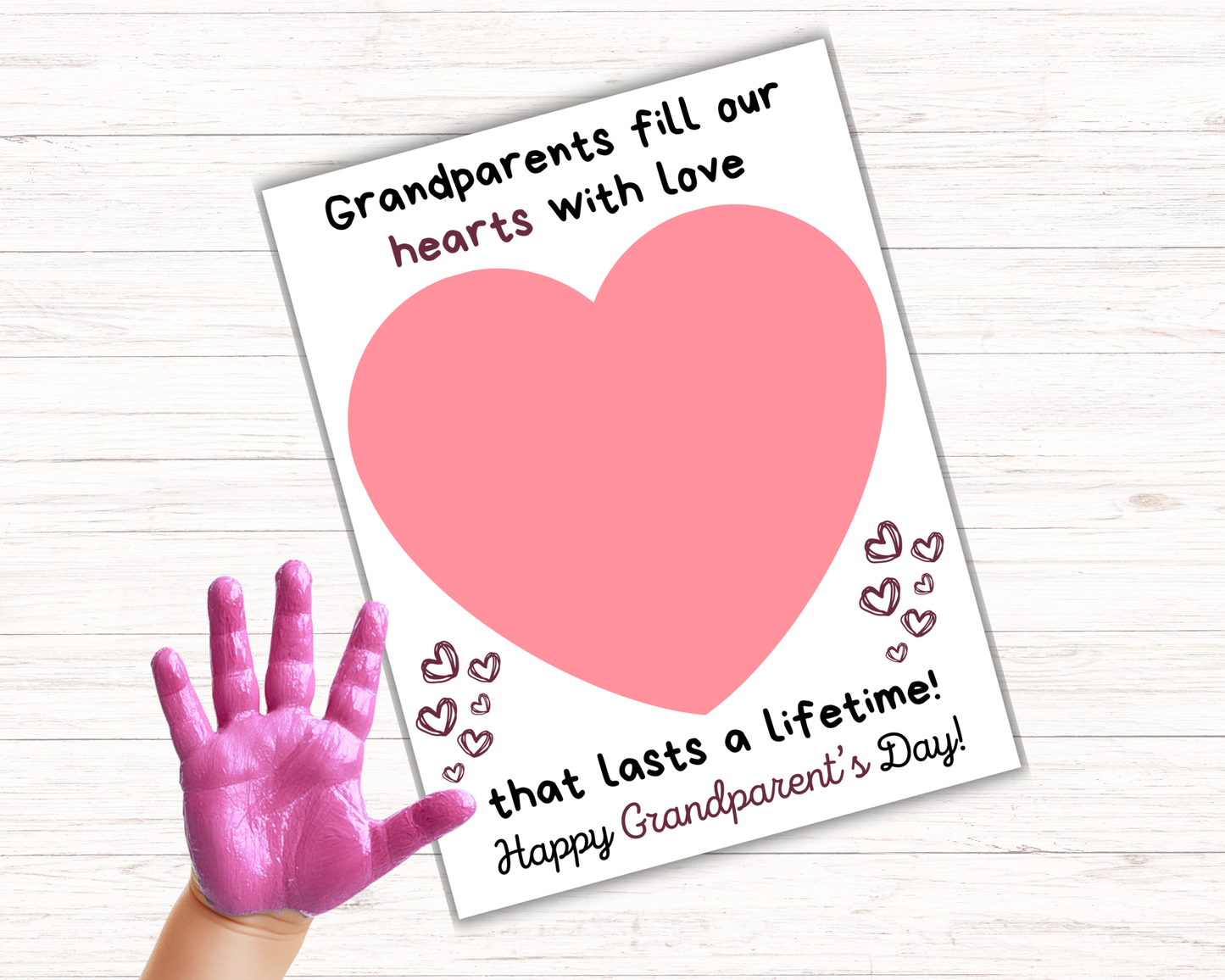 Grandparents Day Heart Handprint Art