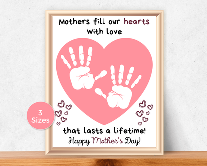 Mothers Day Heart Handprint Art