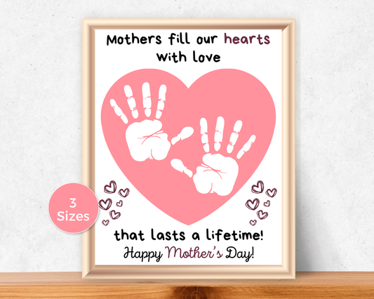 Mothers Day Heart Handprint Art