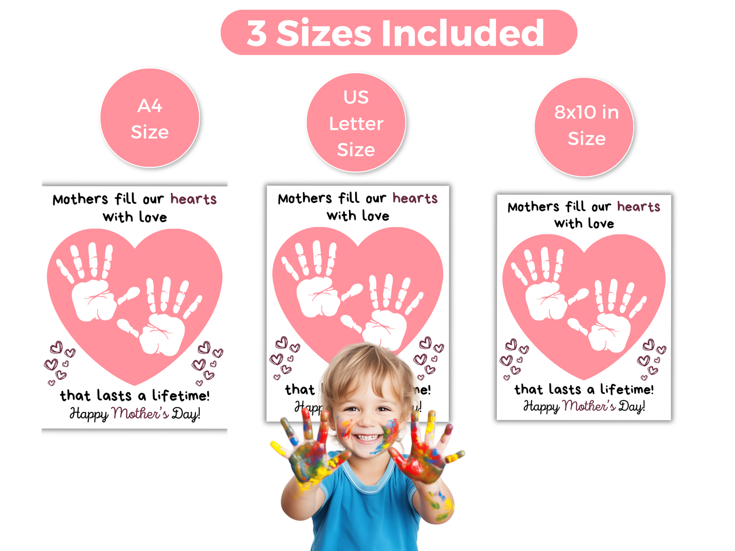 Mothers Day Heart Handprint Art