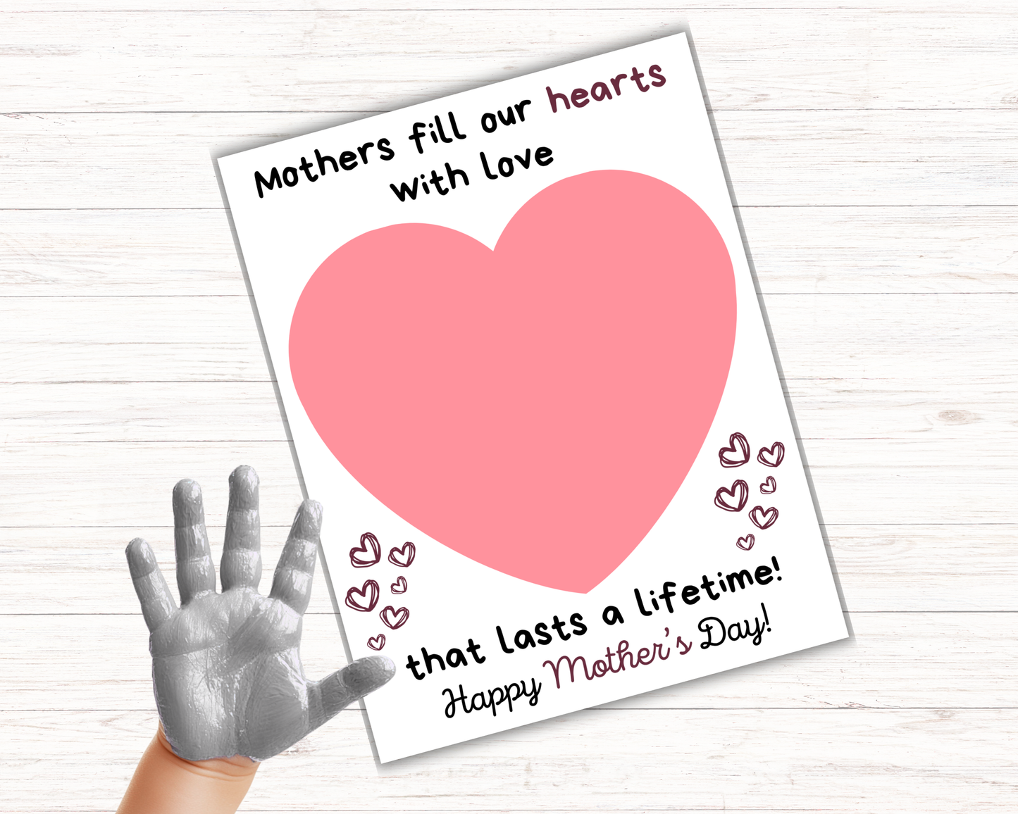 Mothers Day Heart Handprint Art