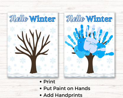 Winter Tree Handprint Art