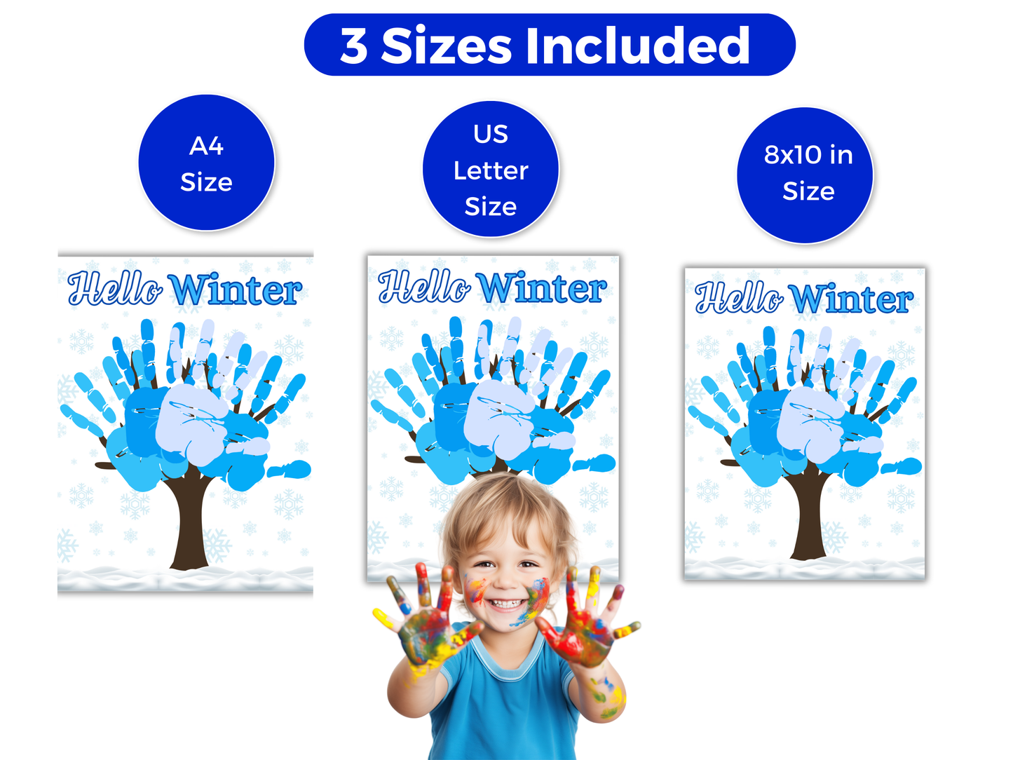 Winter Tree Handprint Art