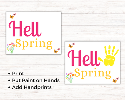 Hello Spring Handprint Art