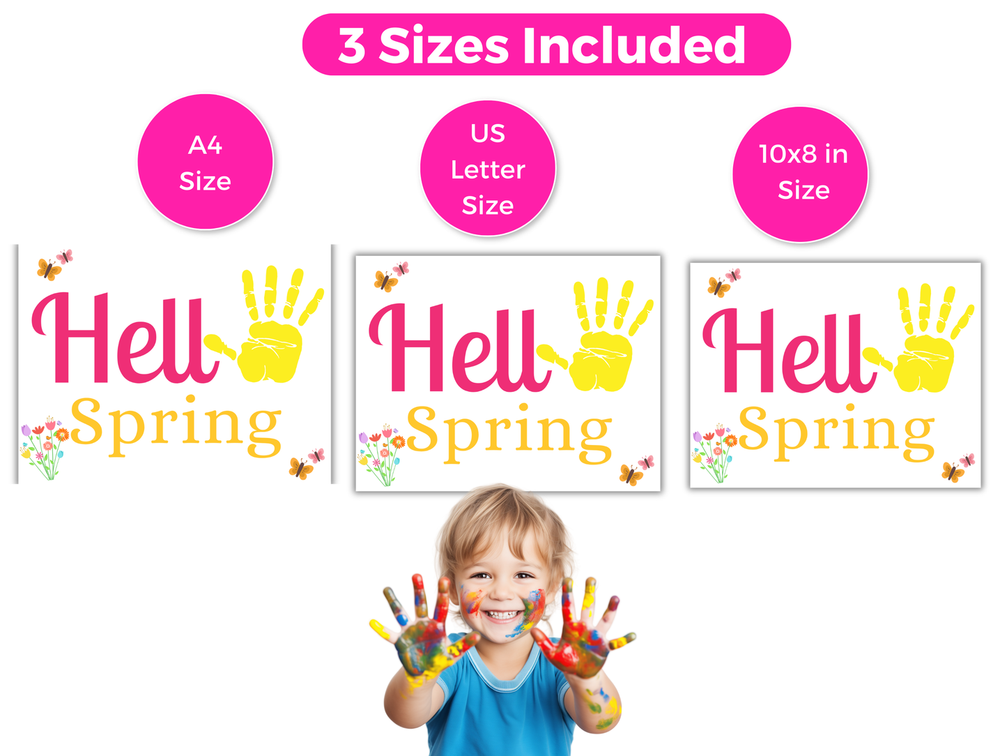 Hello Spring Handprint Art