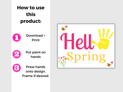 Hello Spring Handprint Art