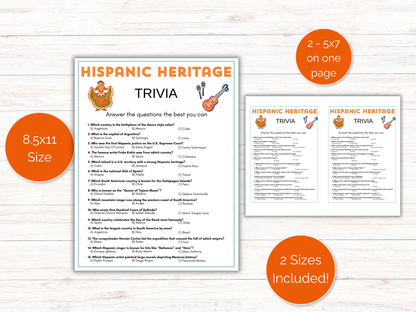 Hispanic Heritage Trivia Game