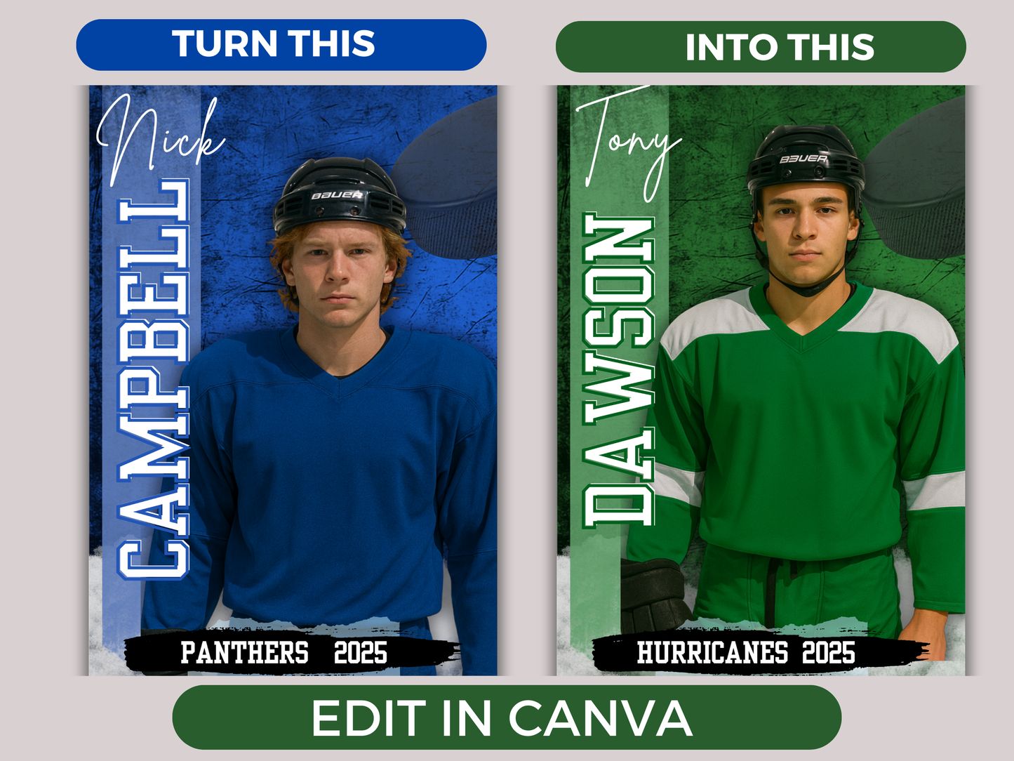 Editable Senior Hockey Banner Template
