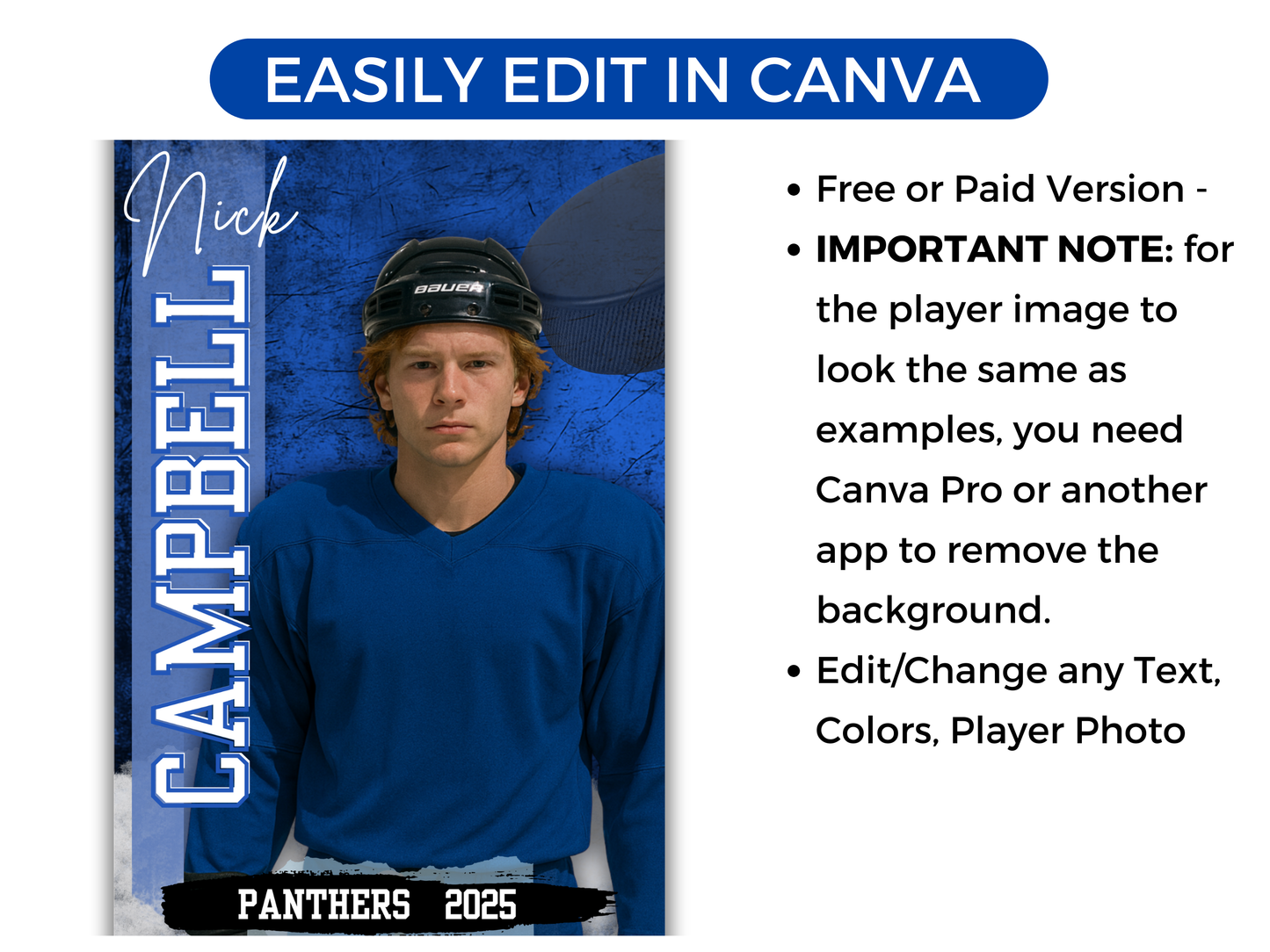 Editable Senior Hockey Banner Template