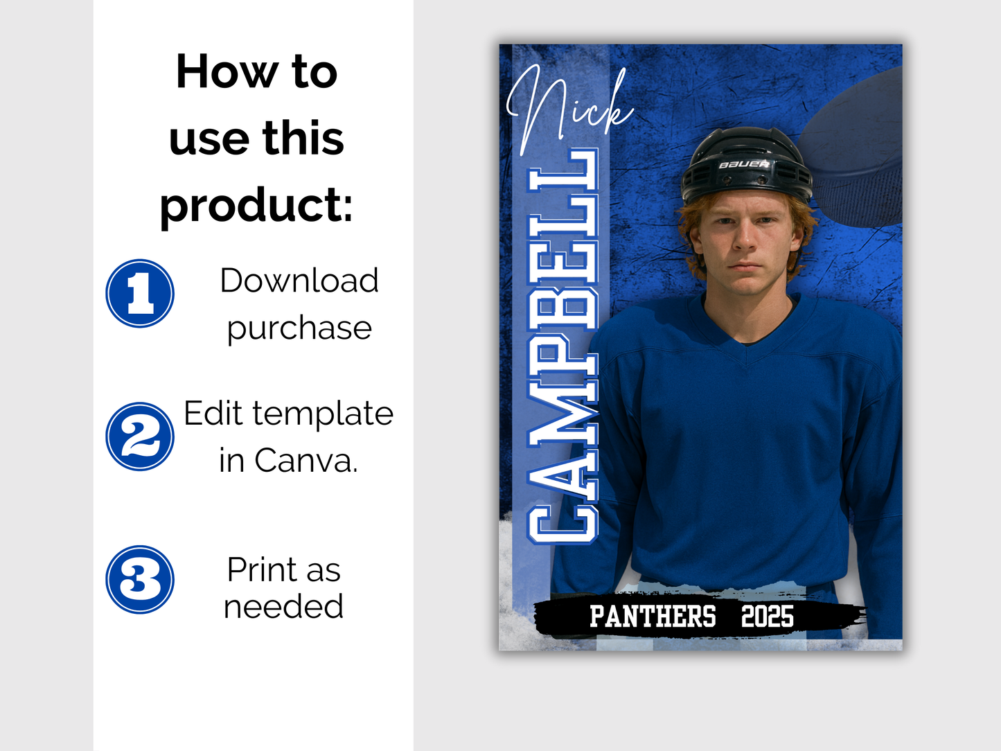 Editable Senior Hockey Banner Template