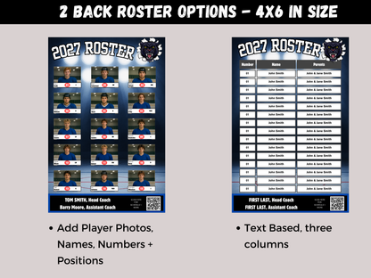Hockey Team Roster Lanyard Template