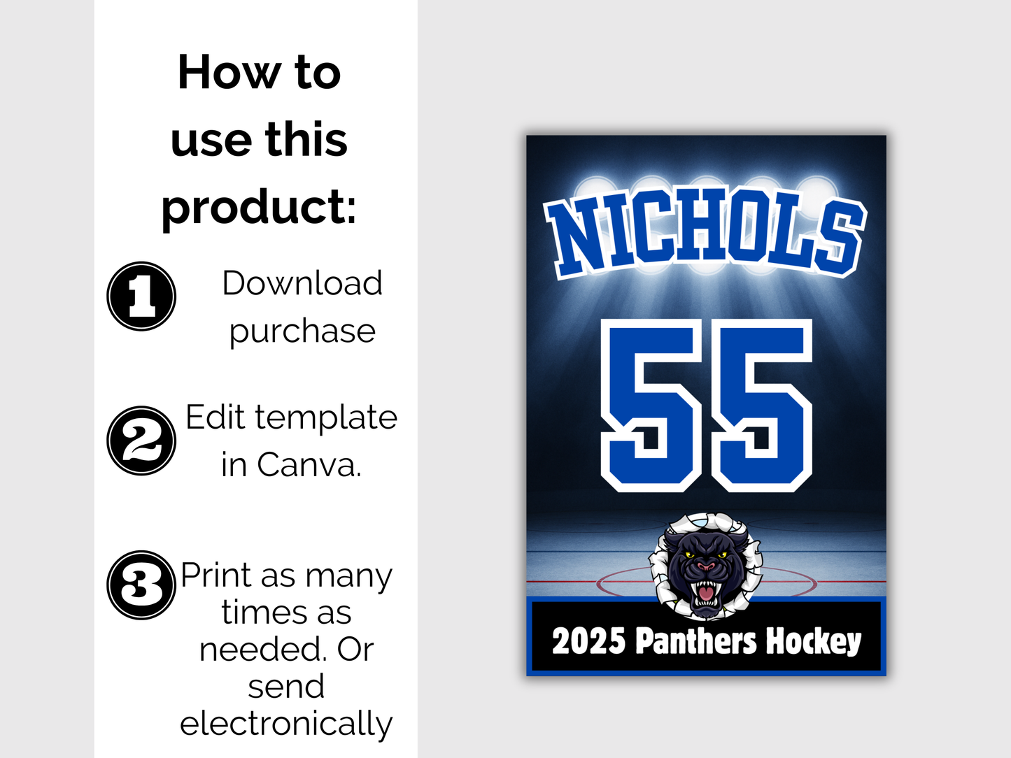Hockey Team Roster Lanyard Template