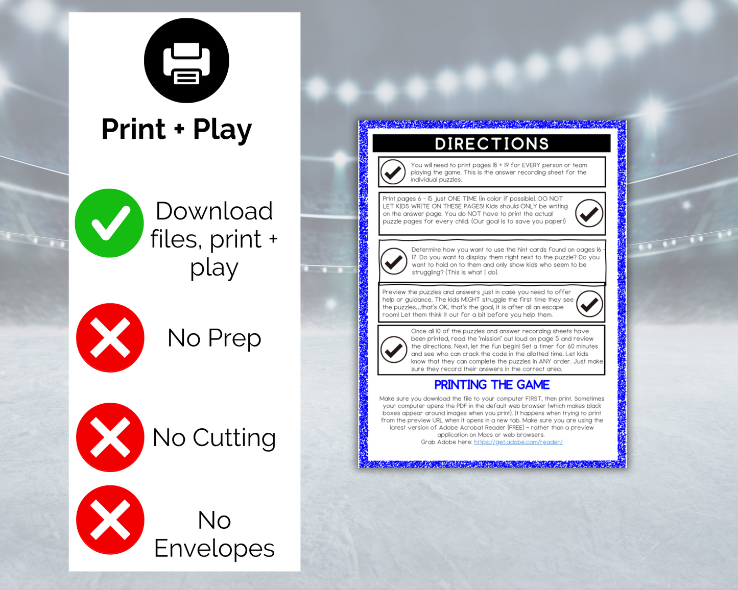Hockey Escape Room for Kids
