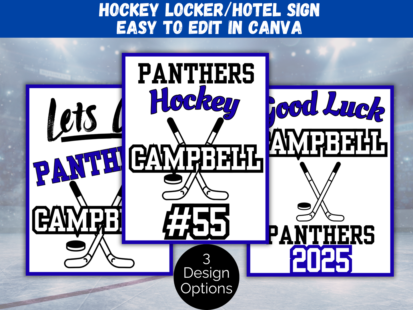 Editable Hockey Locker Sign Template