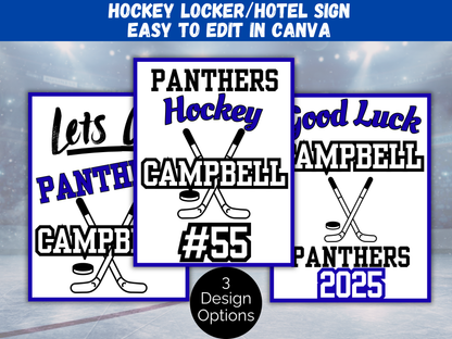 Editable Hockey Locker Sign Template