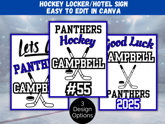 Editable Hockey Locker Sign Template