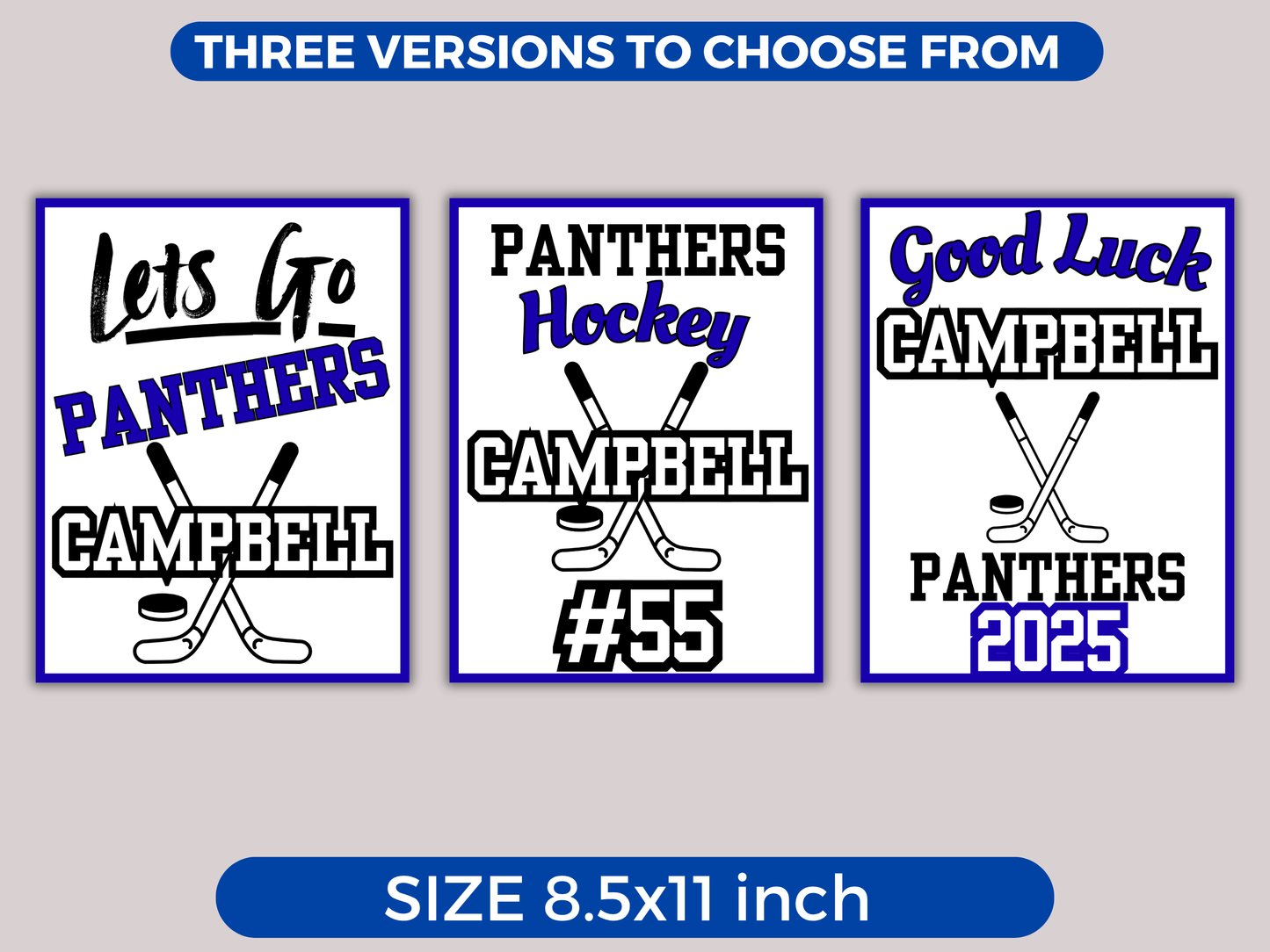 Editable Hockey Locker Sign Template