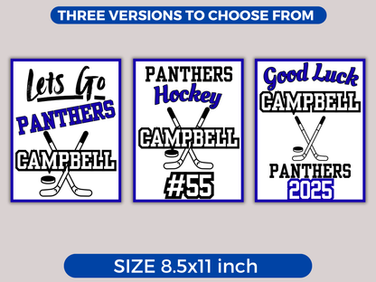 Editable Hockey Locker Sign Template