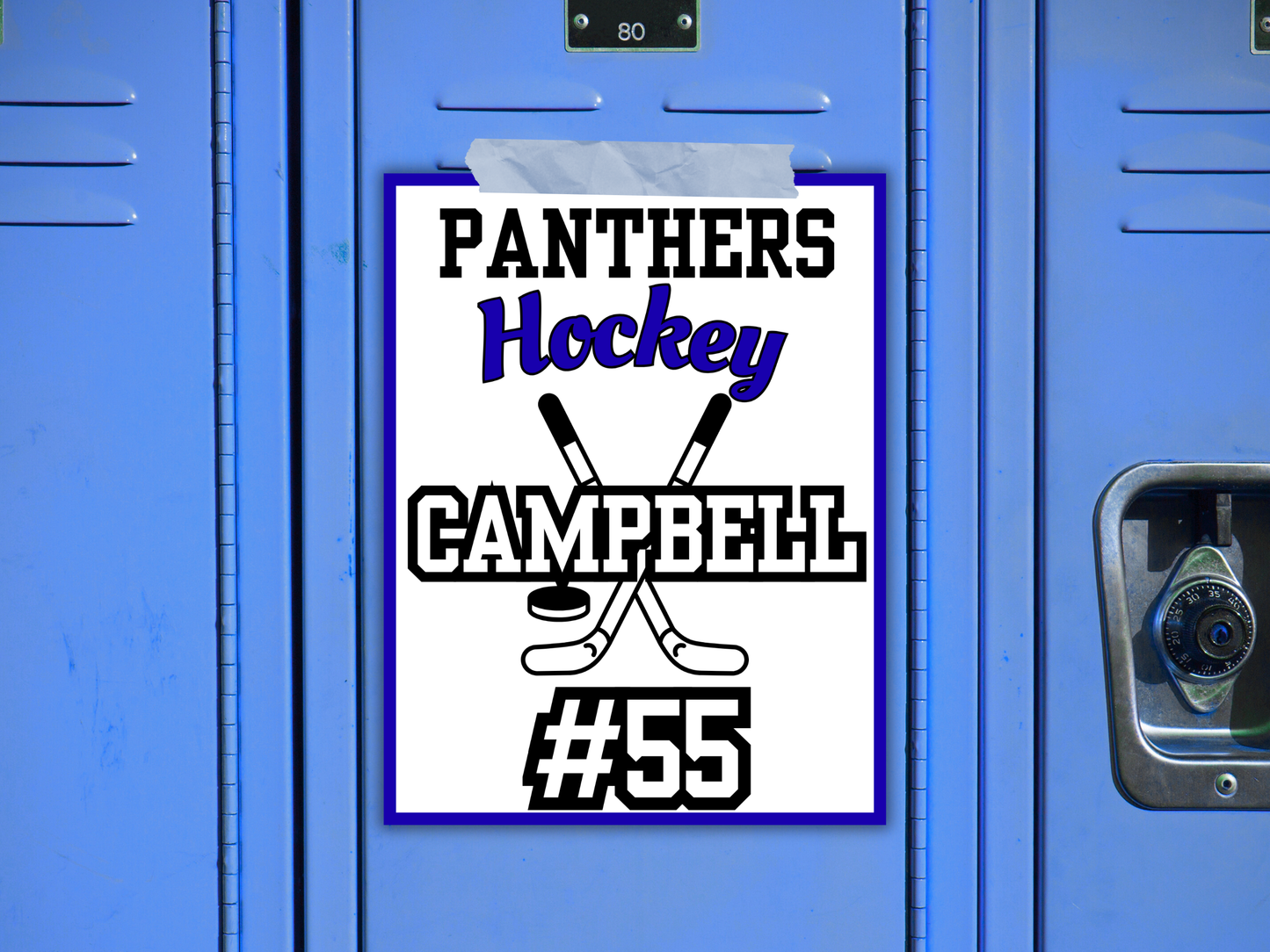 Editable Hockey Locker Sign Template