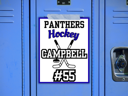 Editable Hockey Locker Sign Template