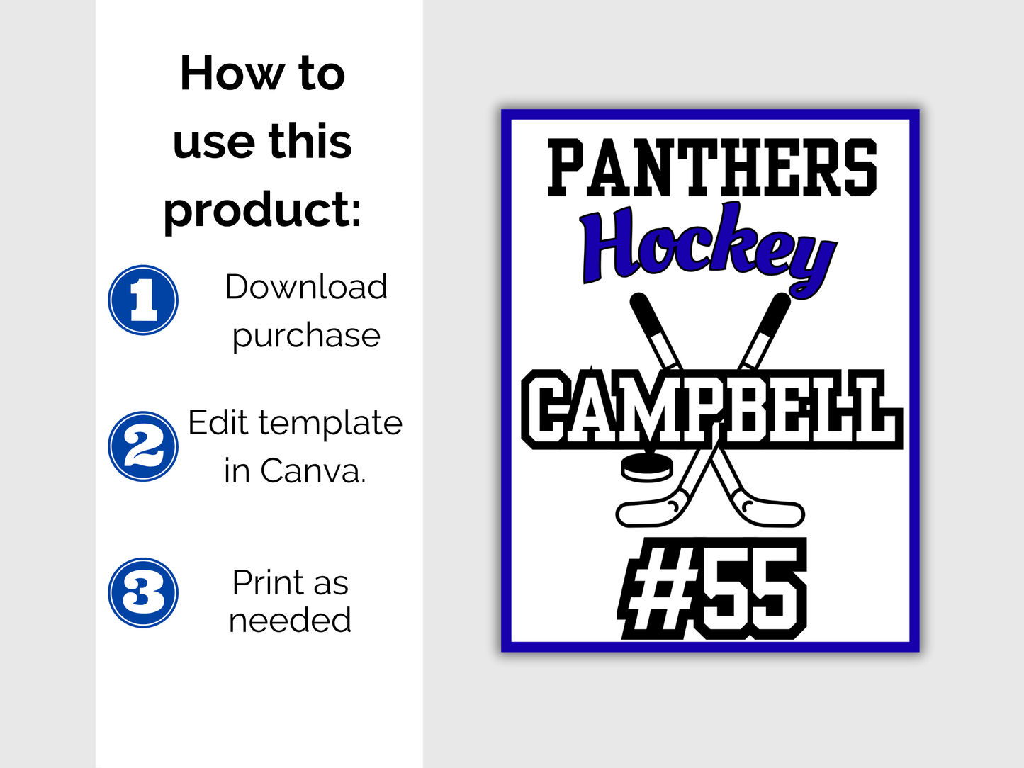 Editable Hockey Locker Sign Template
