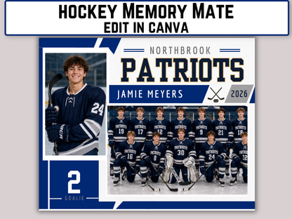 Editable Hockey Memory Mate Template