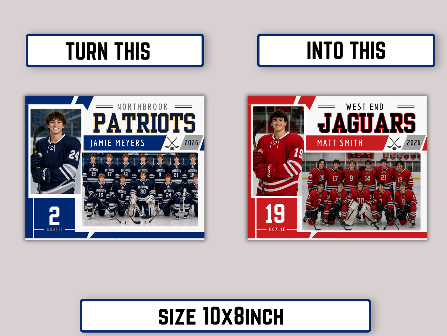 Editable Hockey Memory Mate Template