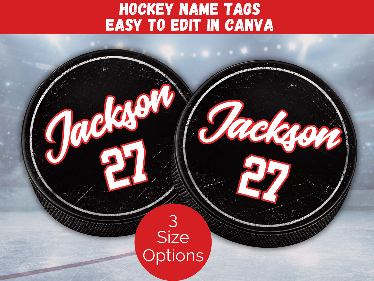 Editable Hockey Name Tags Template