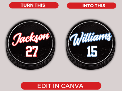 Editable Hockey Name Tags Template